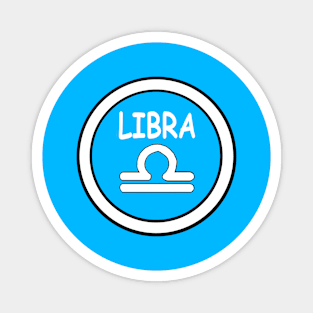 Libra, white circle, transparent background Magnet